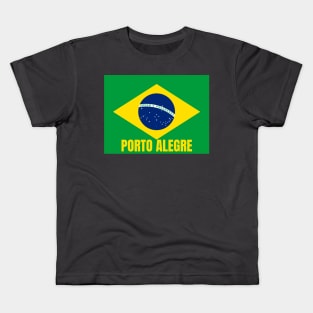 Porto Alegre City in Brazilian Flag Kids T-Shirt